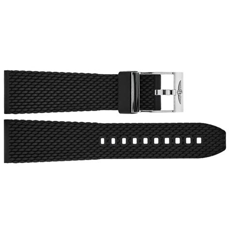 Breitling Genuine Black Aero Classic Rubber Tang Buckle Strap 